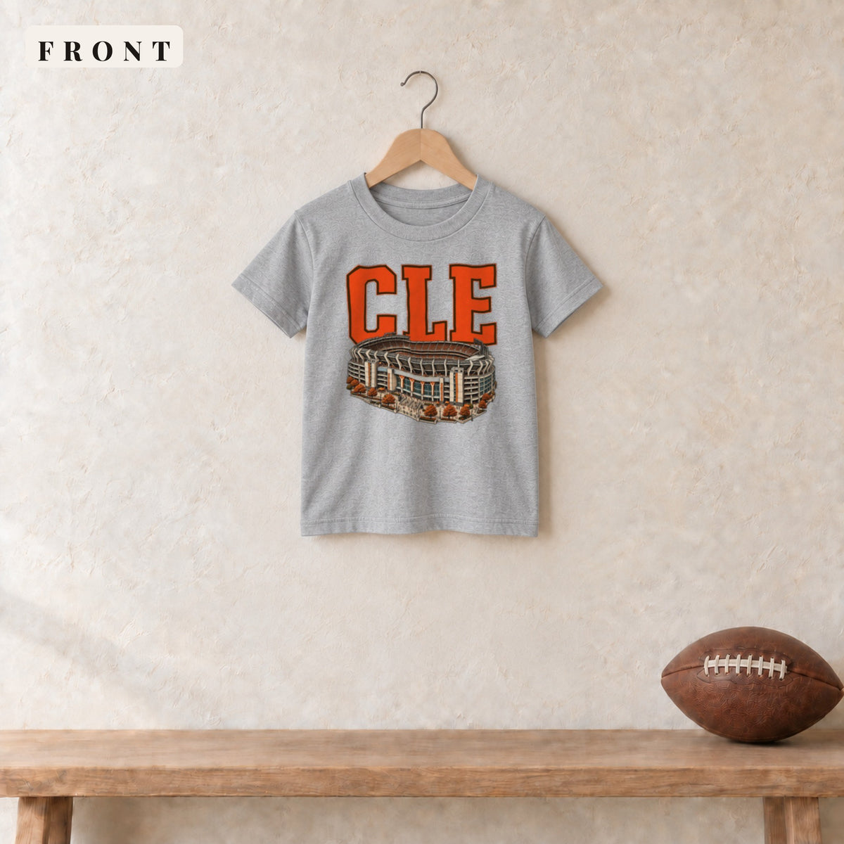 Youth Tee · Sport Grey · front · Cleveland Home Field Advantage youth tee in sport grey
