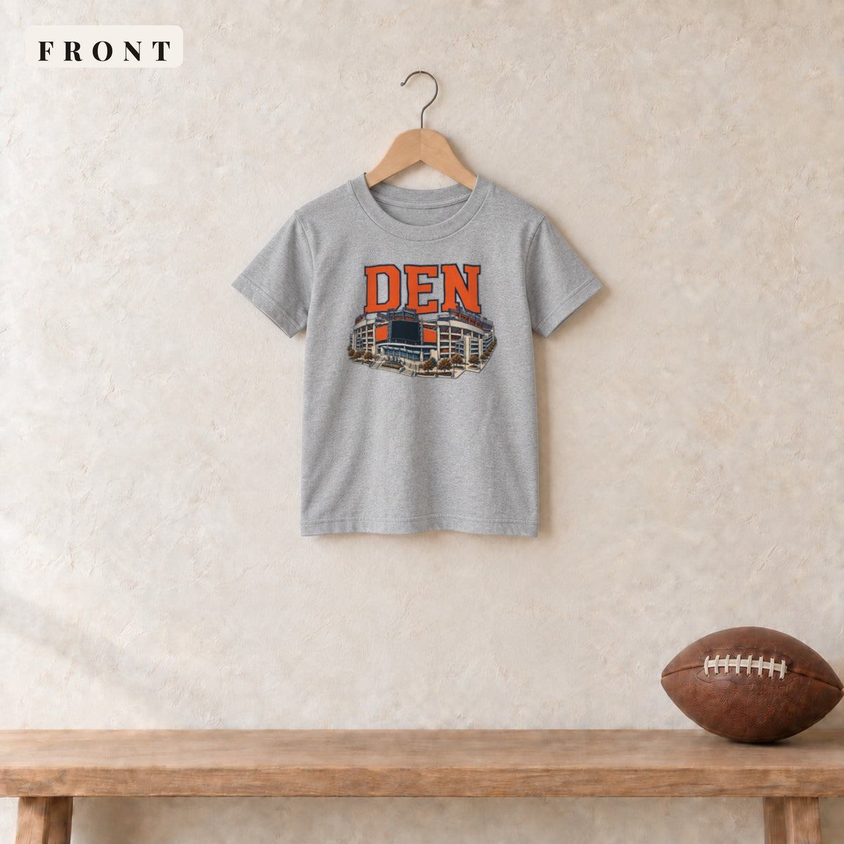 Youth Tee · Sport Grey · front · Denver Home Field Advantage youth tee in sport grey