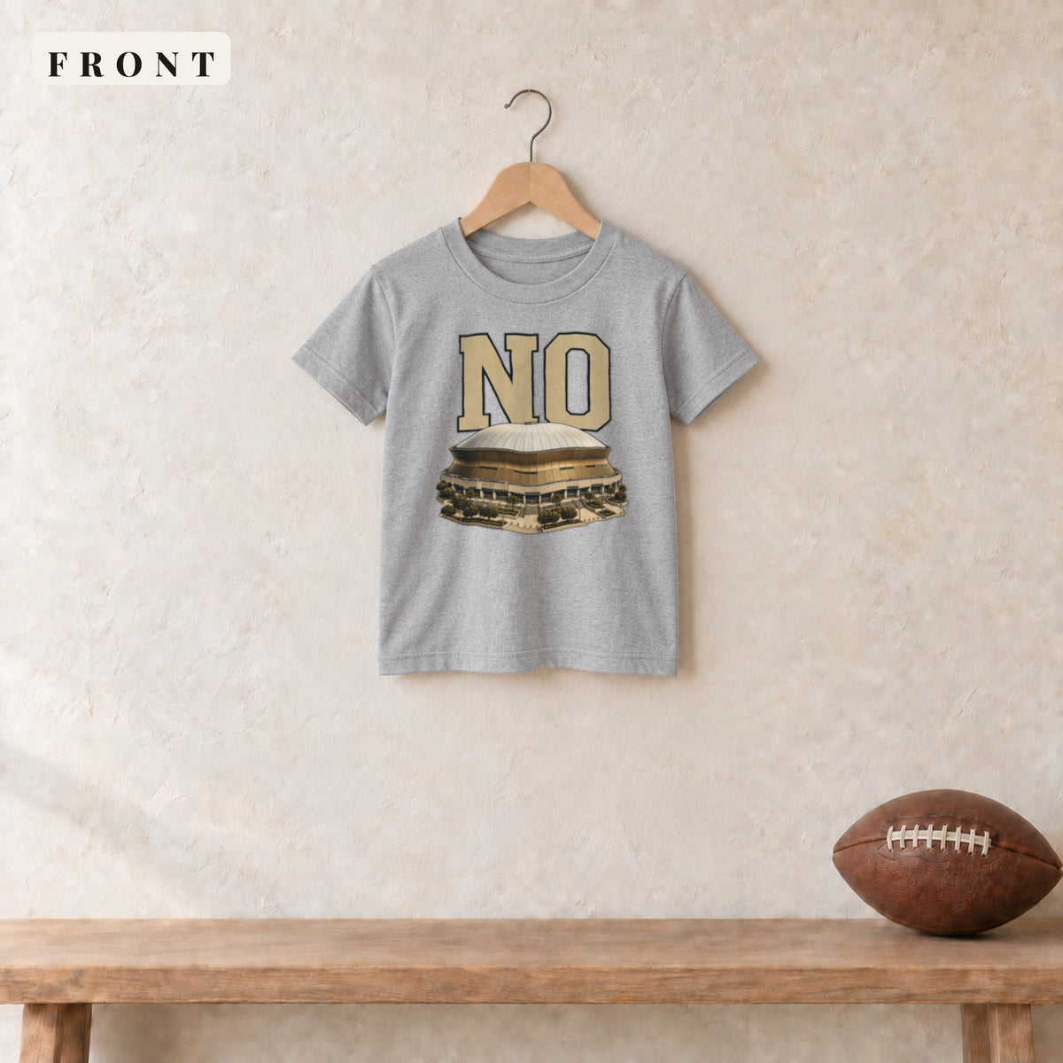 Youth Tee · Sport Grey · front · New Orleans Home Field Advantage youth tee in sport grey