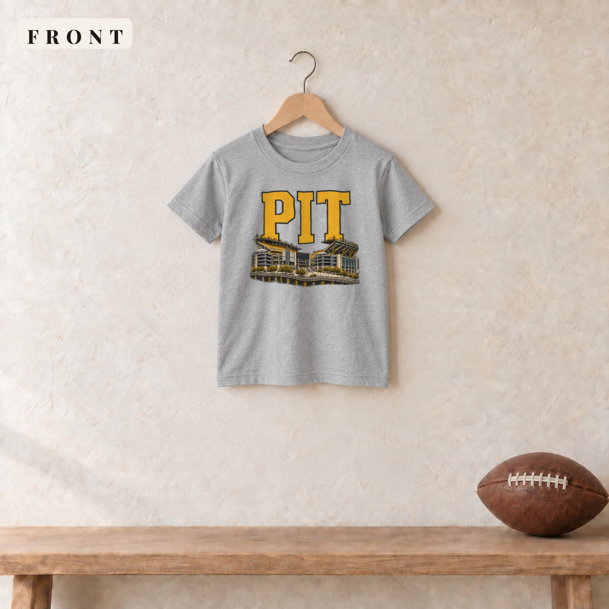 Youth Tee · Sport Grey · front · Pittsburgh Home Field Advantage youth tee in sport grey