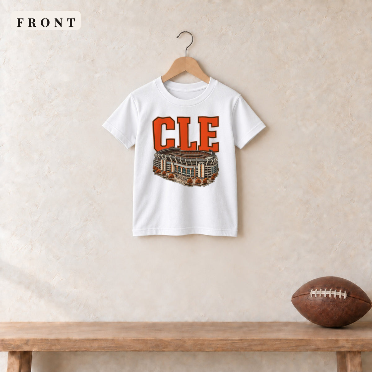 Youth Tee · White · front · Cleveland Home Field Advantage youth tee in white