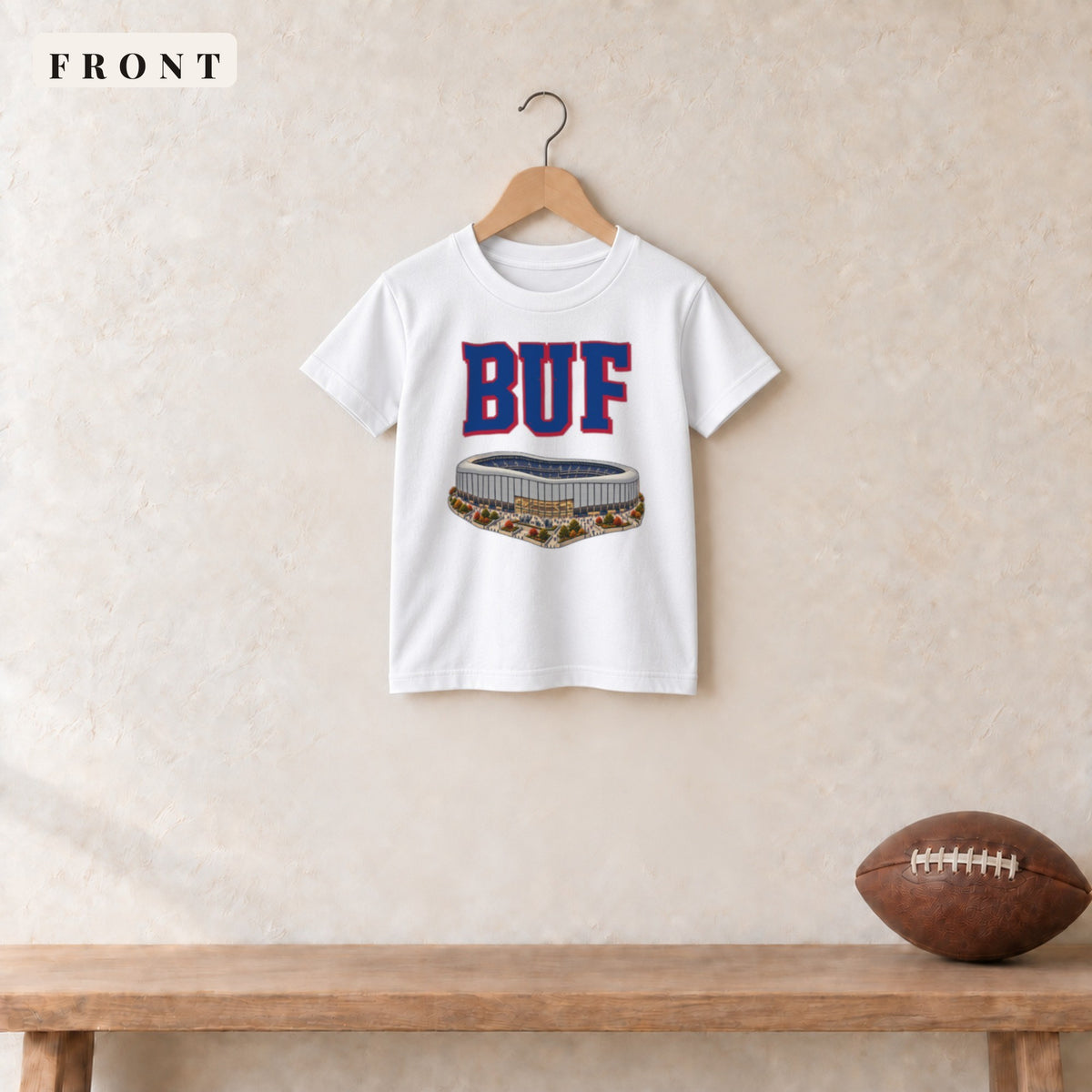 Youth Tee · White · front · Buffalo Home Field Advantage youth tee in white