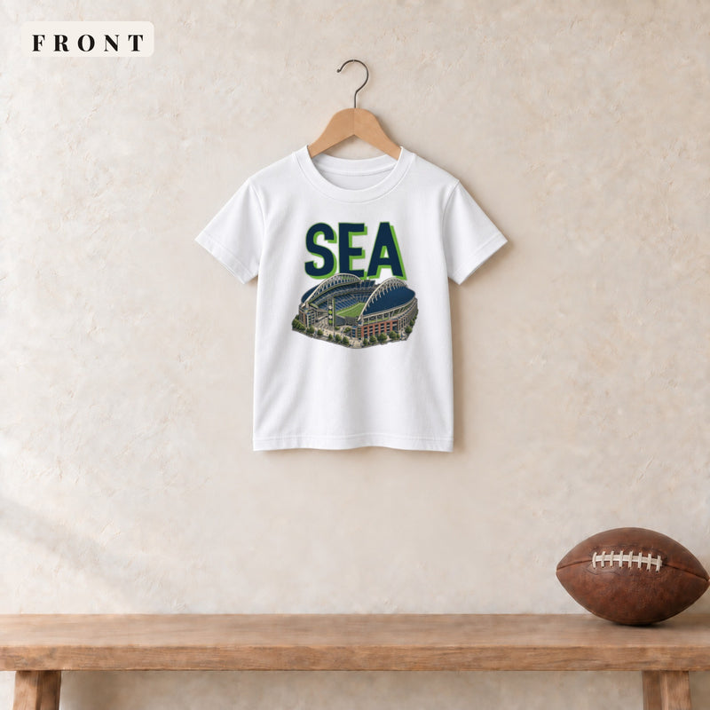 Youth Tee · White · front · Seattle Home Field Advantage youth tee in white