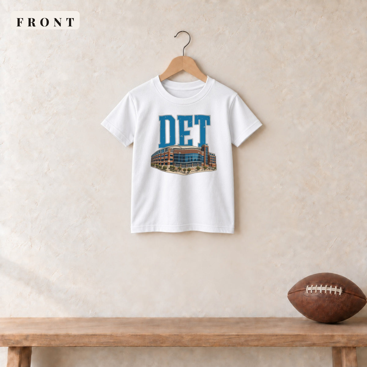 Youth Tee · White · front · Detroit Home Field Advantage youth tee in white