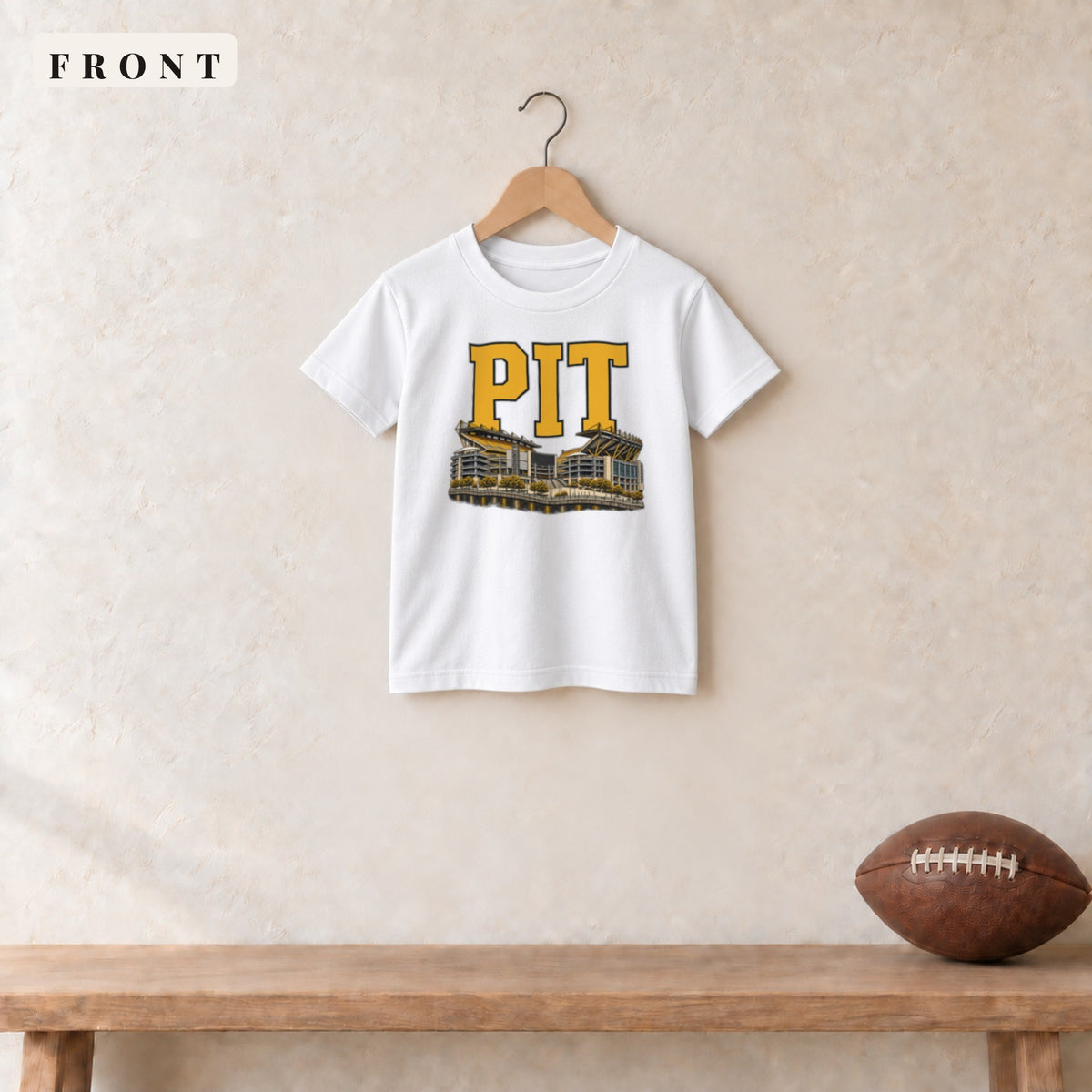 Youth Tee · White · front · Pittsburgh Home Field Advantage youth tee in white