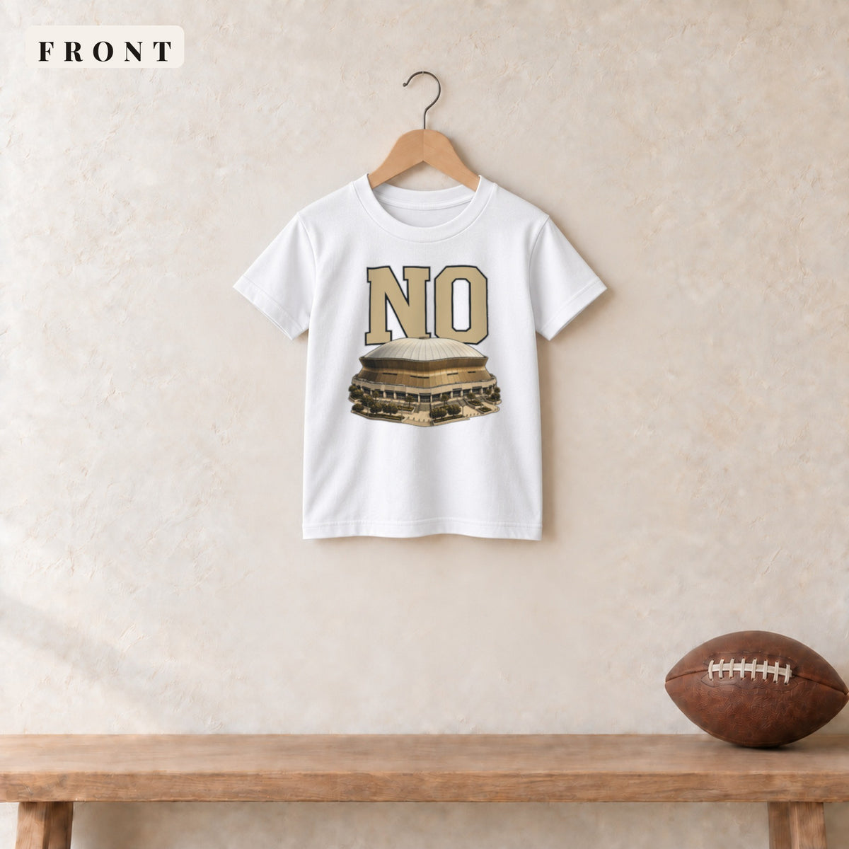 Youth Tee · White · front · New Orleans Home Field Advantage youth tee in white