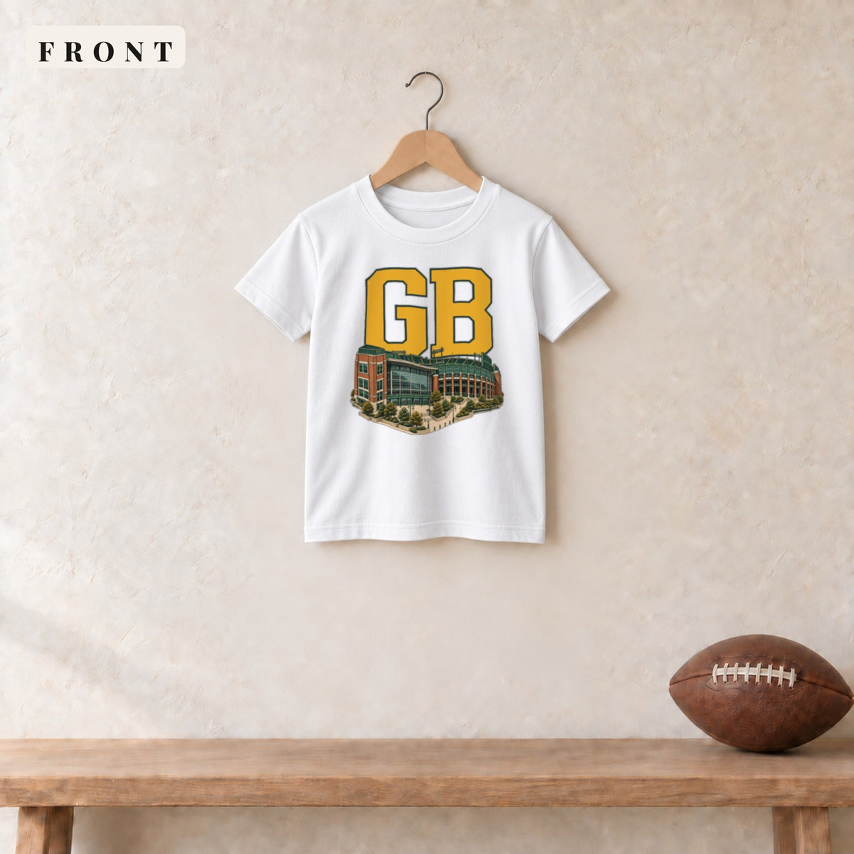 Youth Tee · White · front · Green Bay Home Field Advantage youth tee in white
