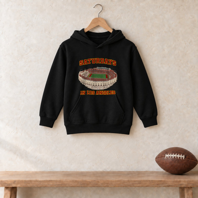 Color Black, Saturdays in Los Angeles Youth Heavy Blend Hoodie in black