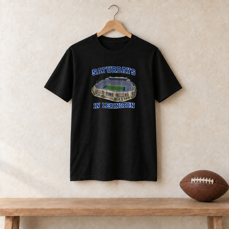Color Black, Saturdays in Lexington Unisex Classic Tee in black