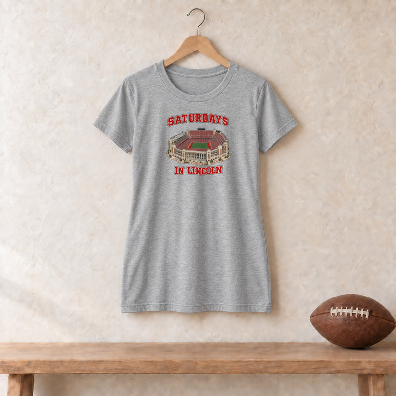 Color Athletic Heather, Saturdays in Lincoln Women's Relaxed T-Shirt in athletic heather