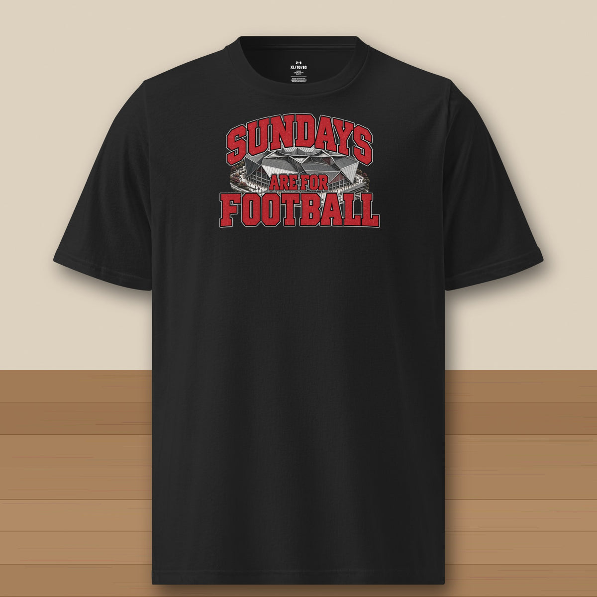 Under Armour Tee Black, Atlanta Sundays Are For Football Under Armour tee in black