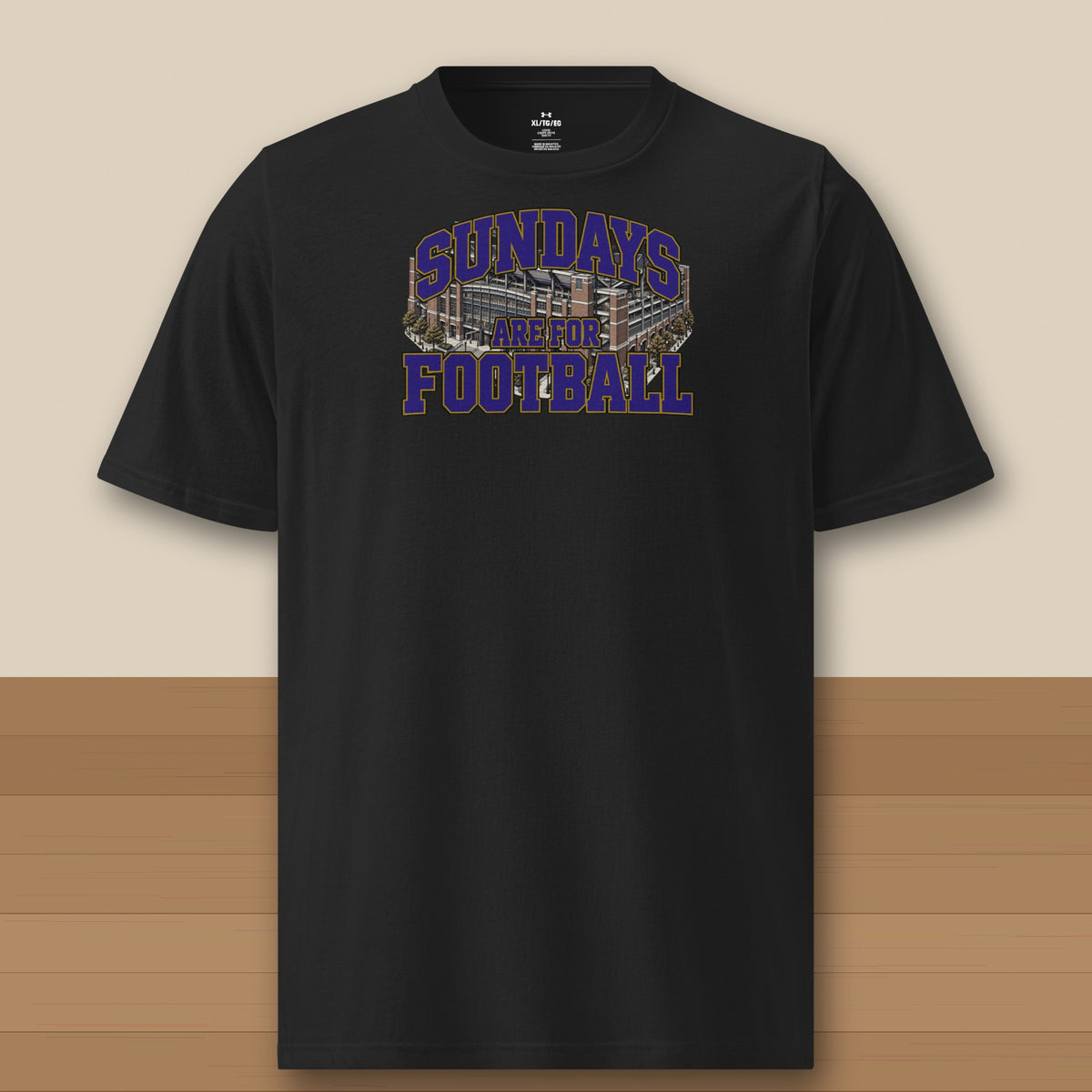 Under Armour Tee Black, Baltimore Sundays Are For Football Under Armour tee in black
