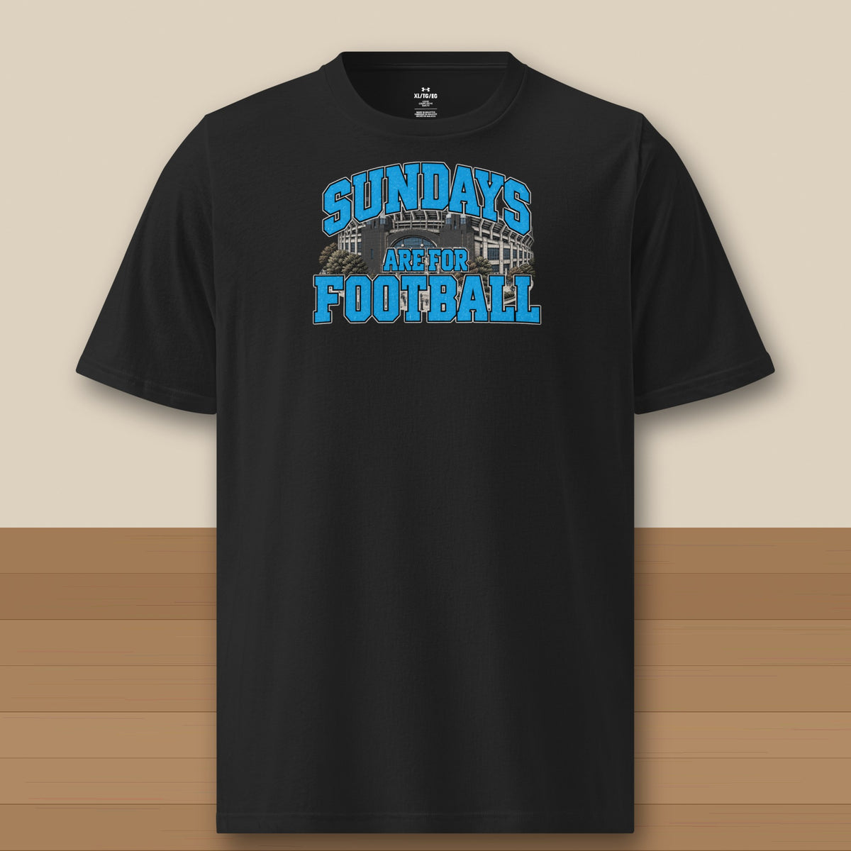 Under Armour Tee Black, Carolina Sundays Are For Football Under Armour tee in black