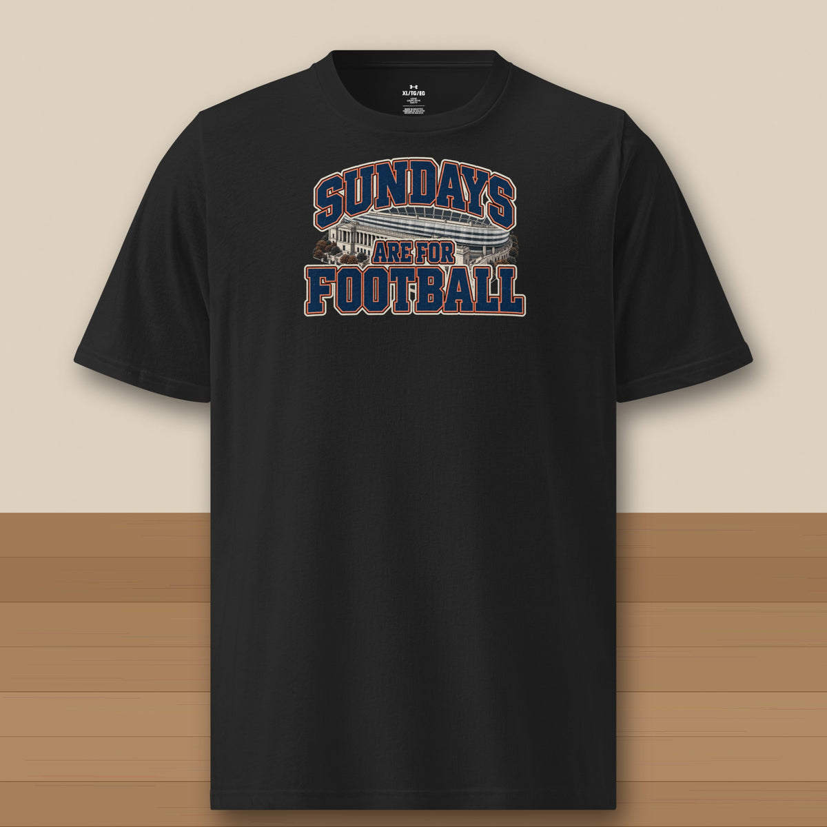 Under Armour Tee Black, Chicago Sundays Are For Football Under Armour tee in black