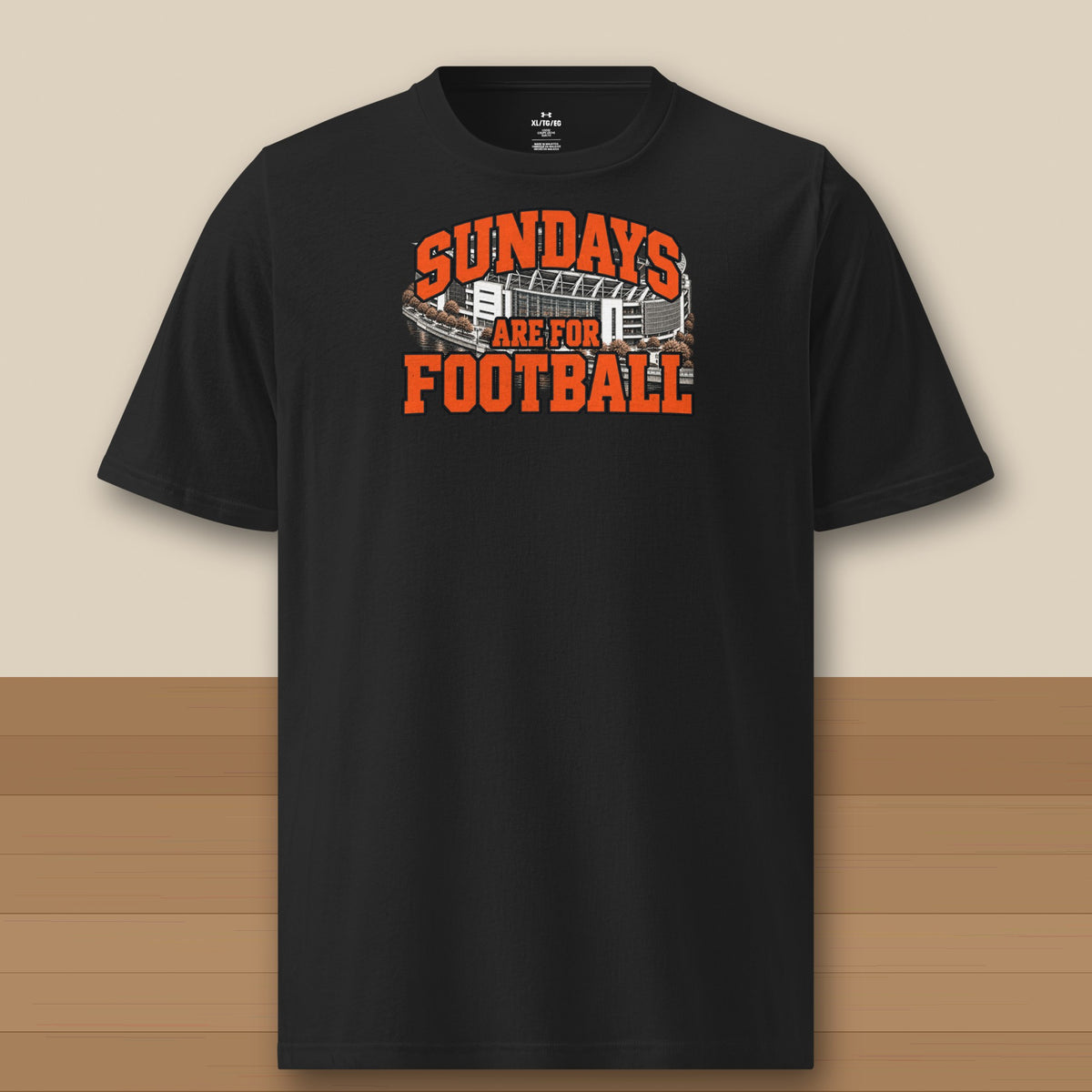 Under Armour Tee Black, Cincinnati Sundays Are For Football Under Armour tee in black