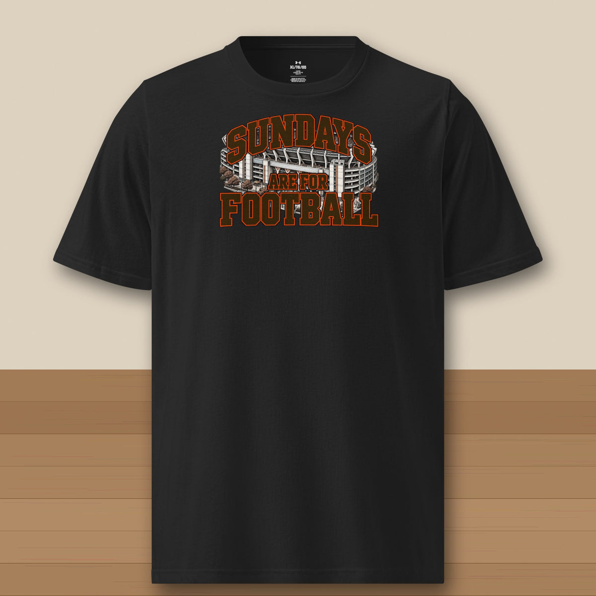 Under Armour Tee Black, Cleveland Sundays Are For Football Under Armour tee in black