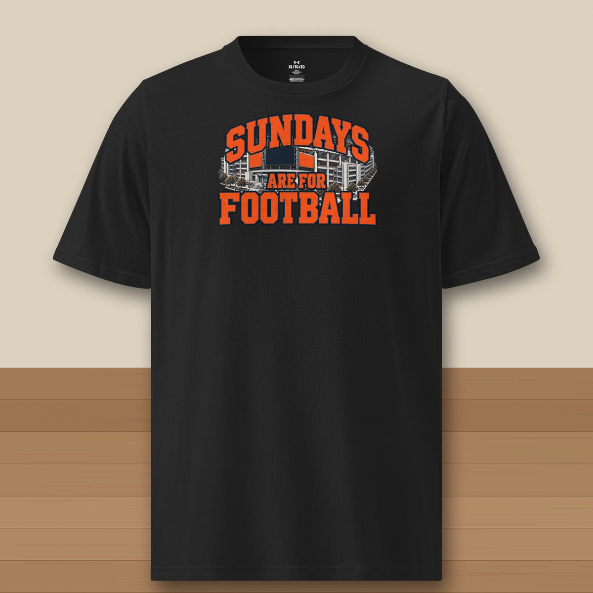 Under Armour Tee Black, Denver Sundays Are For Football Under Armour tee in black