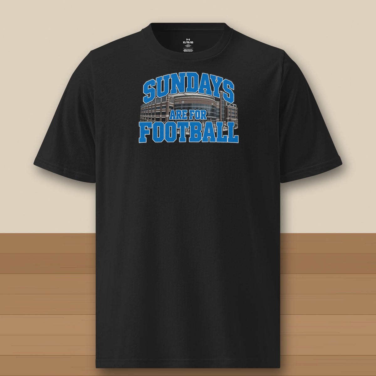 Under Armour Tee Black, Detroit Sundays Are For Football Under Armour tee in black