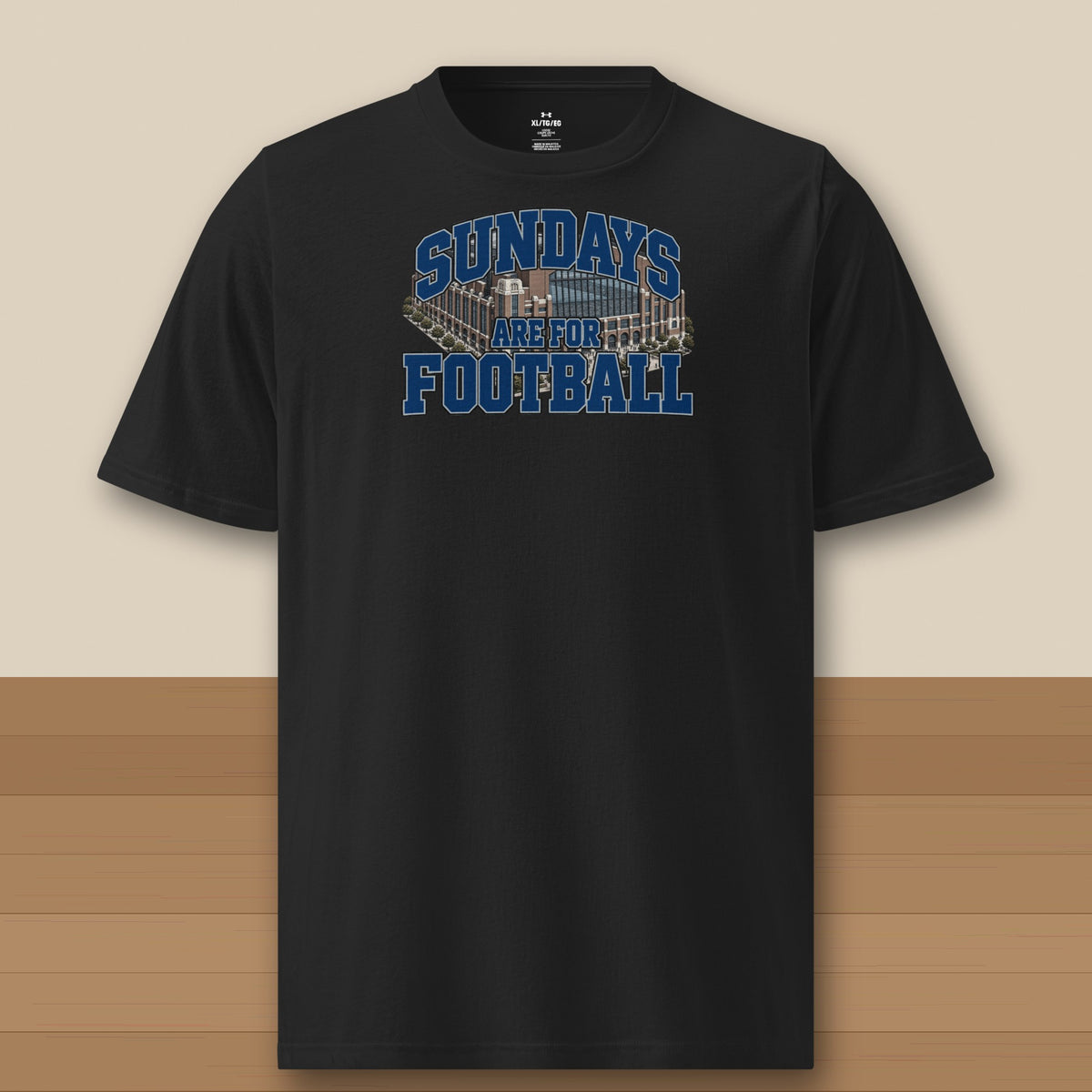 Under Armour Tee Black, Indianapolis Sundays Are For Football Under Armour tee in black