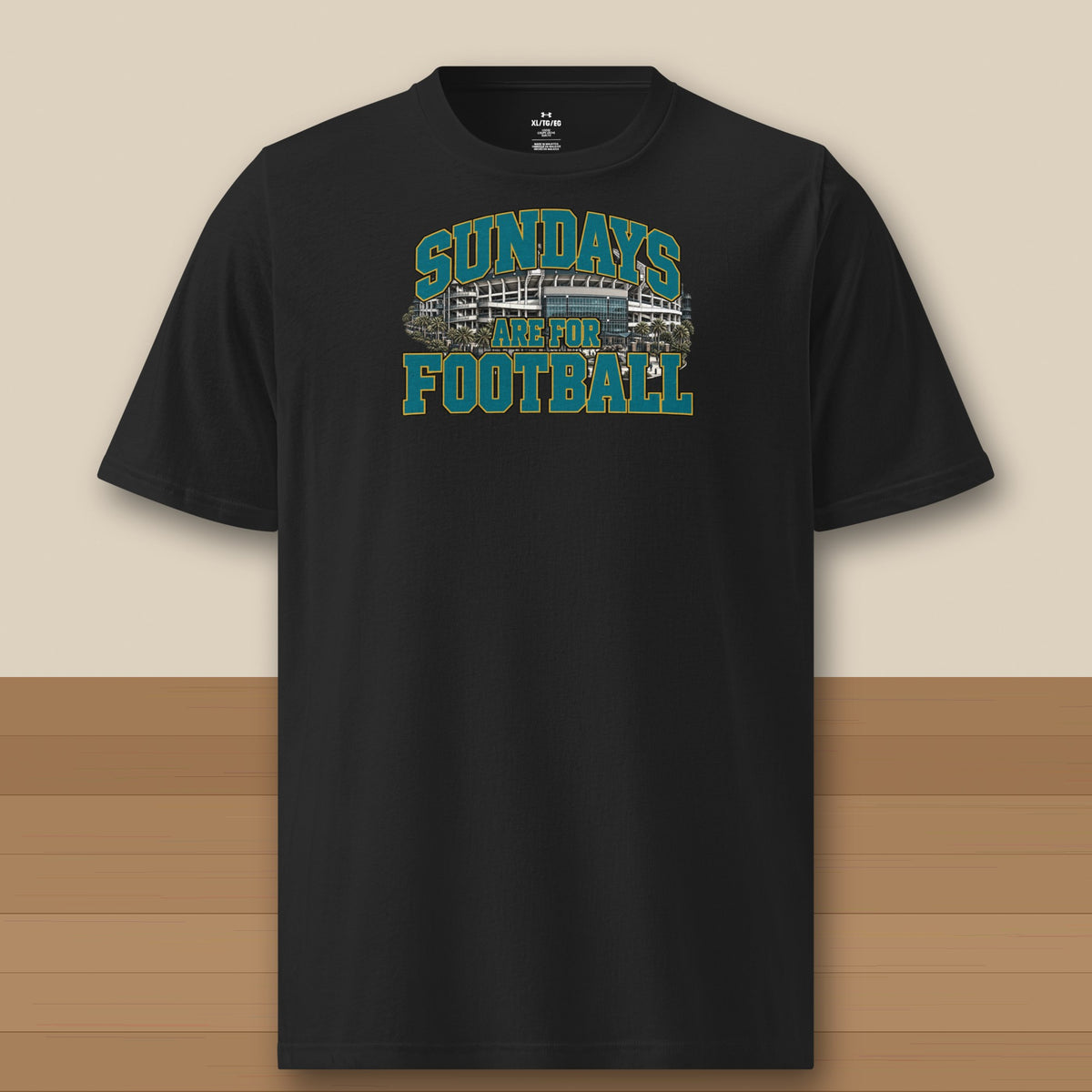 Under Armour Tee Black, Jacksonville Sundays Are For Football Under Armour tee in black