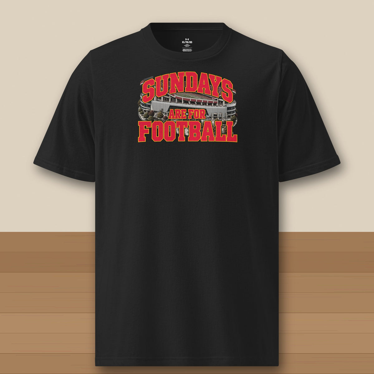 Under Armour Tee Black, Kansas City Sundays Are For Football Under Armour tee in black
