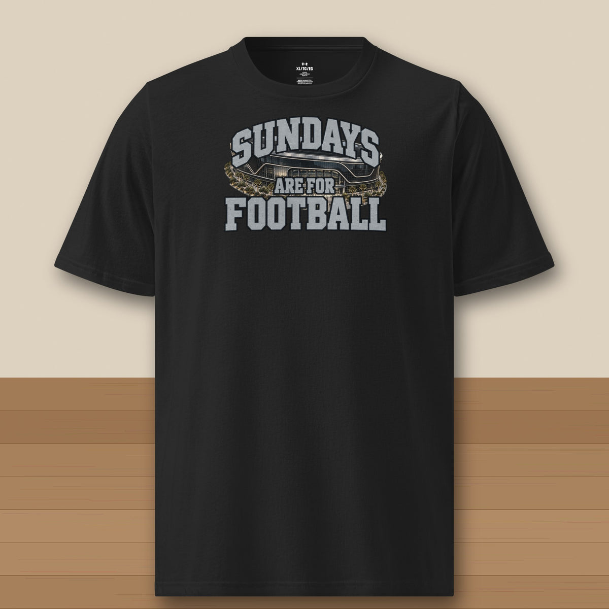 Under Armour Tee Black, Las Vegas Sundays Are For Football Under Armour tee in black