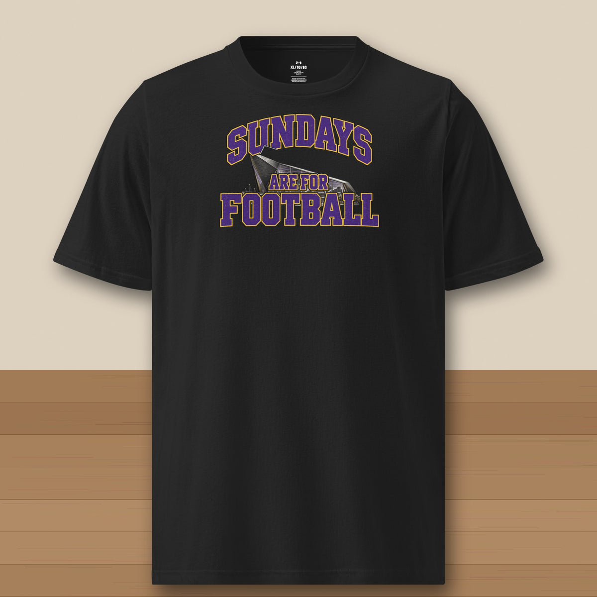 Under Armour Tee Black, Minnesota Sundays Are For Football Under Armour tee in black