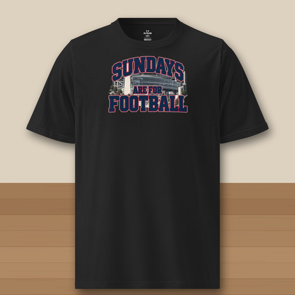 Under Armour Tee Black, New England Sundays Are For Football Under Armour tee in black