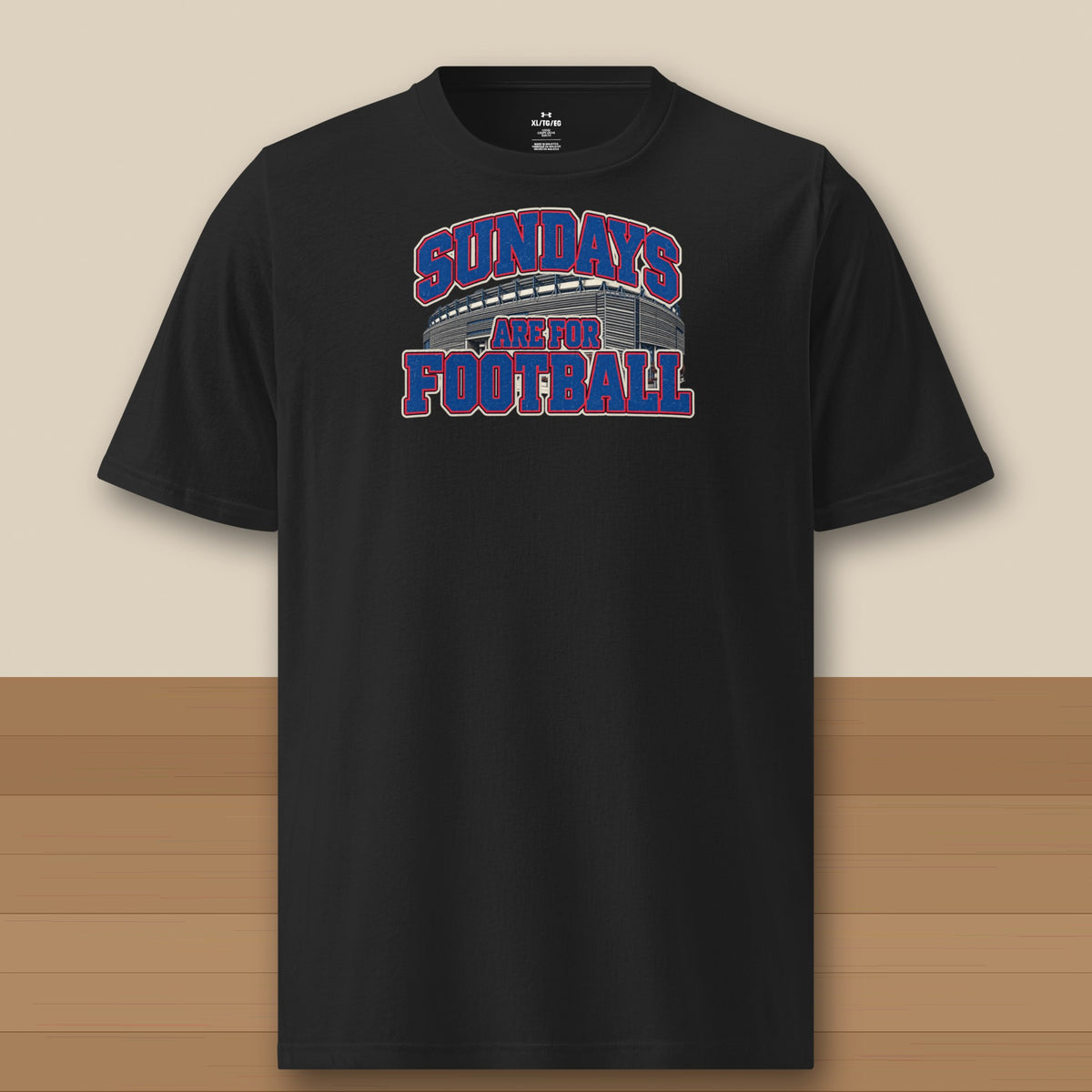 Under Armour Tee Black, New York Royal Sundays Are For Football Under Armour tee in black