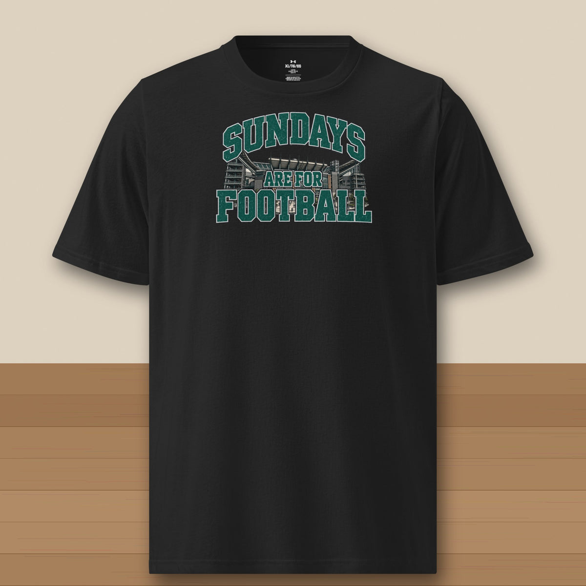 Under Armour Tee Black, Philadelphia Sundays Are For Football Under Armour tee in black