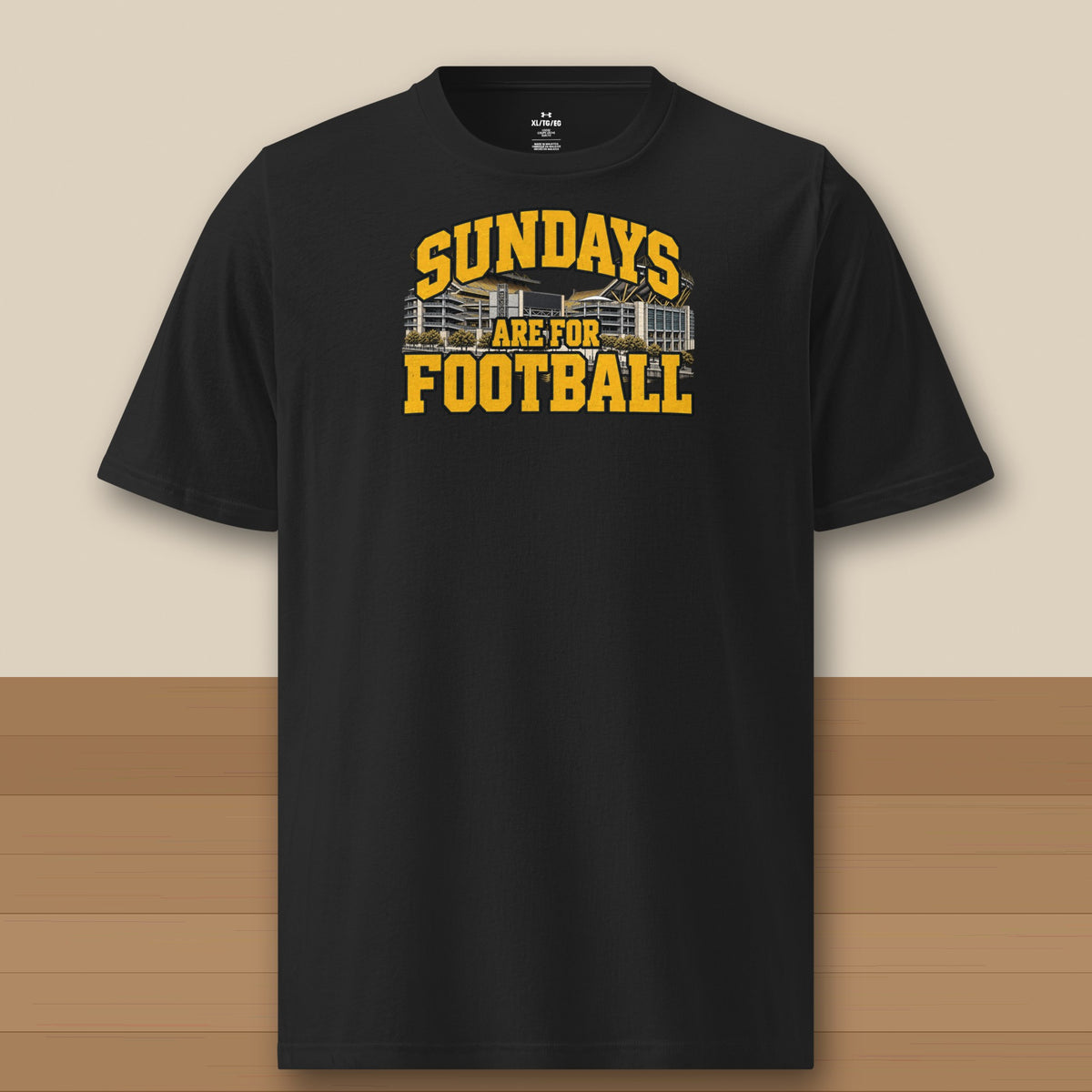 Under Armour Tee Black, Pittsburgh Sundays Are For Football Under Armour tee in black