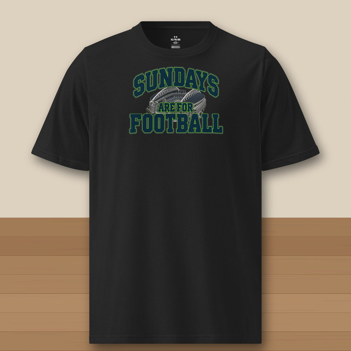 Under Armour Tee Black, Seattle Sundays Are For Football Under Armour tee in black