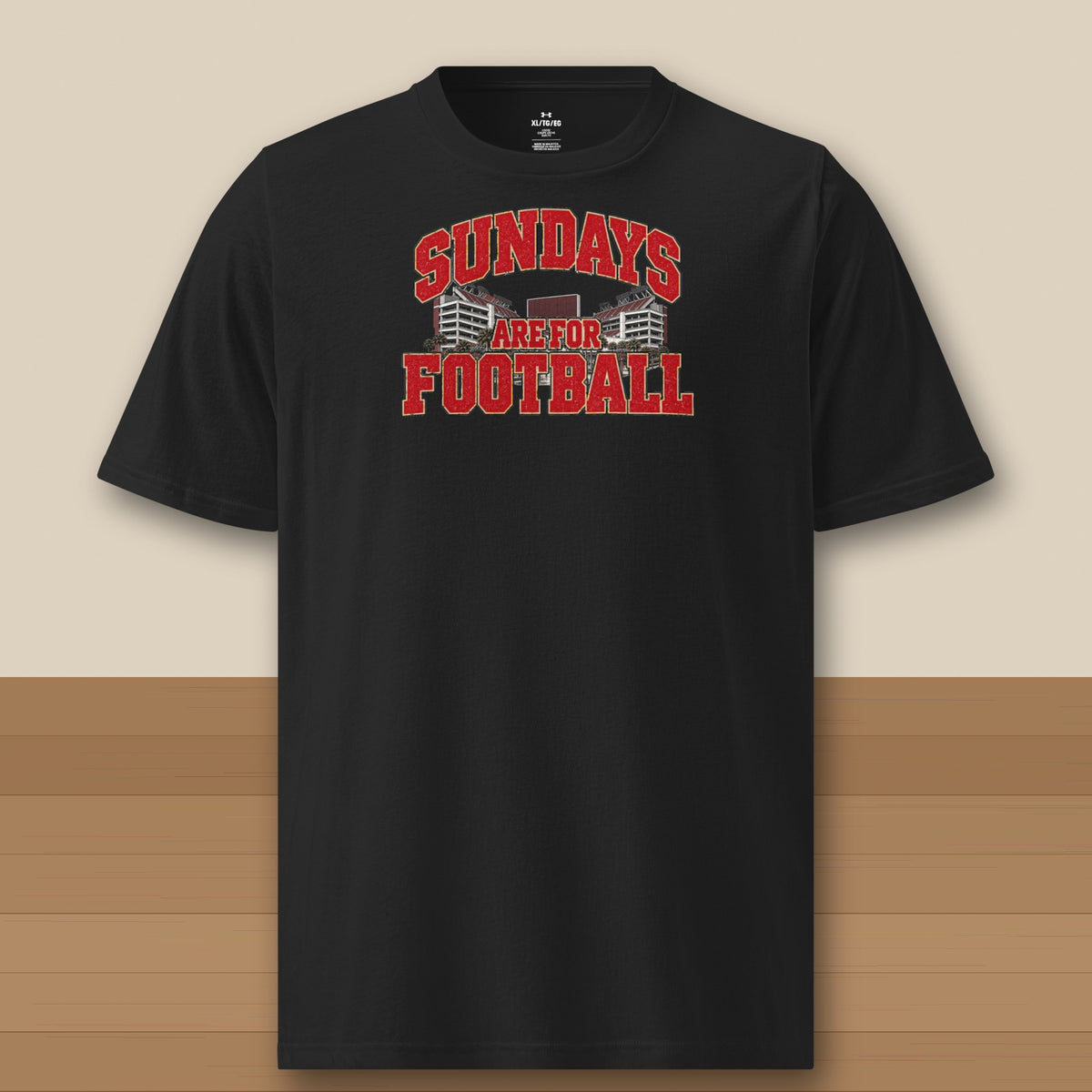 Under Armour Tee Black, Tampa Bay Sundays Are For Football Under Armour tee in black