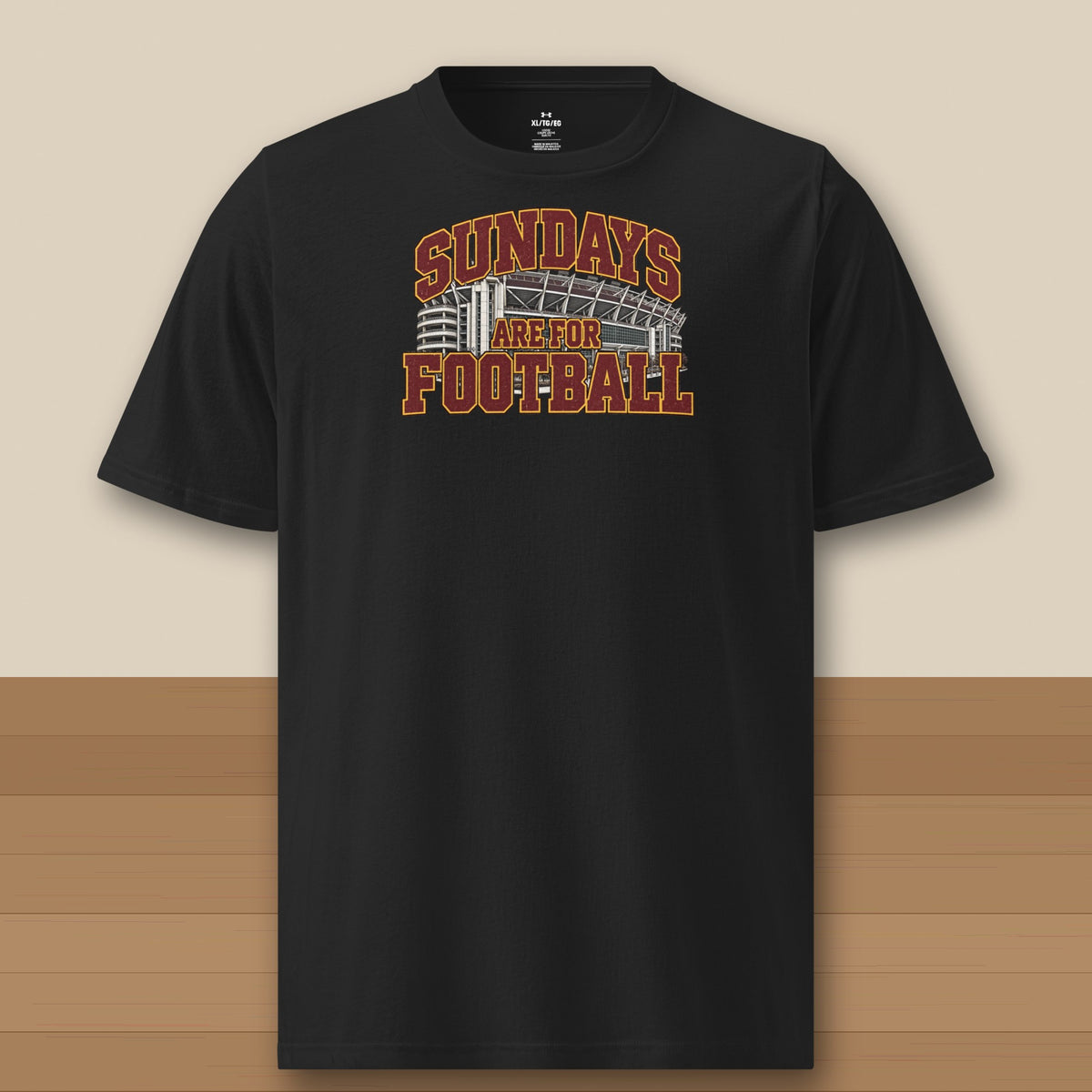 Under Armour Tee Black, Washington Sundays Are For Football Under Armour tee in black