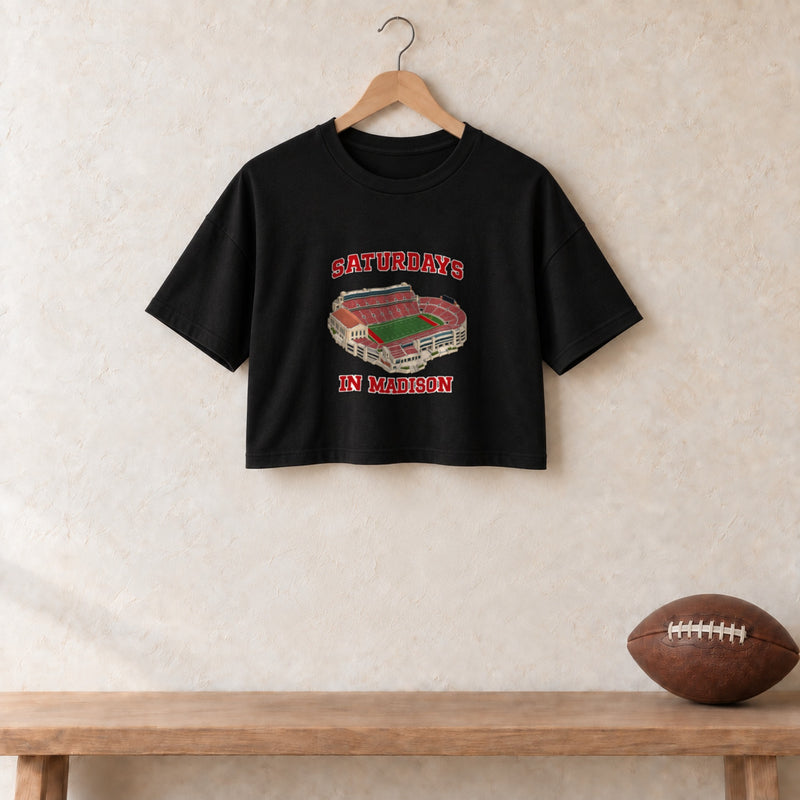 Color Black, Saturdays in Madison Women's Crop Top in black