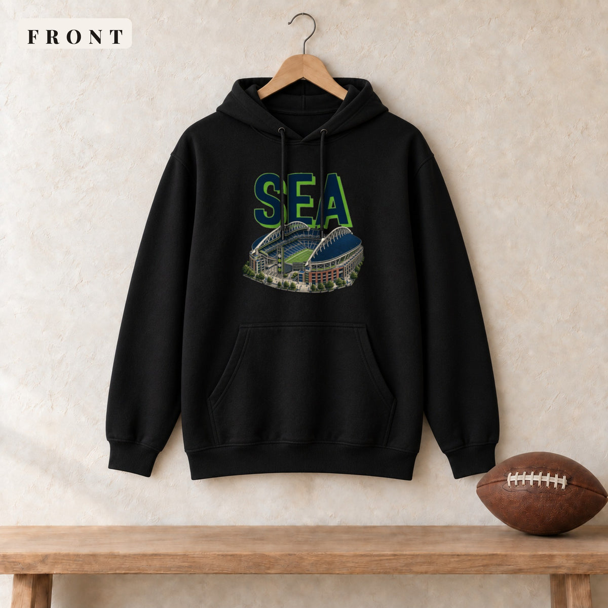 Hoodie · Black · front · Seattle Home Field Advantage hoodie in black