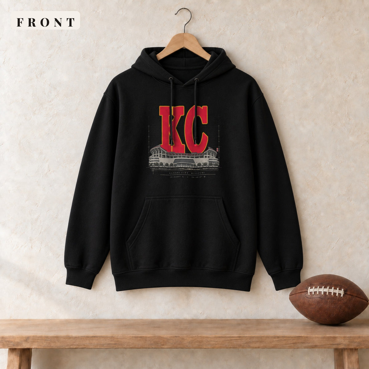 Hoodie · Black · front · Kansas City Blueprint City hoodie in black