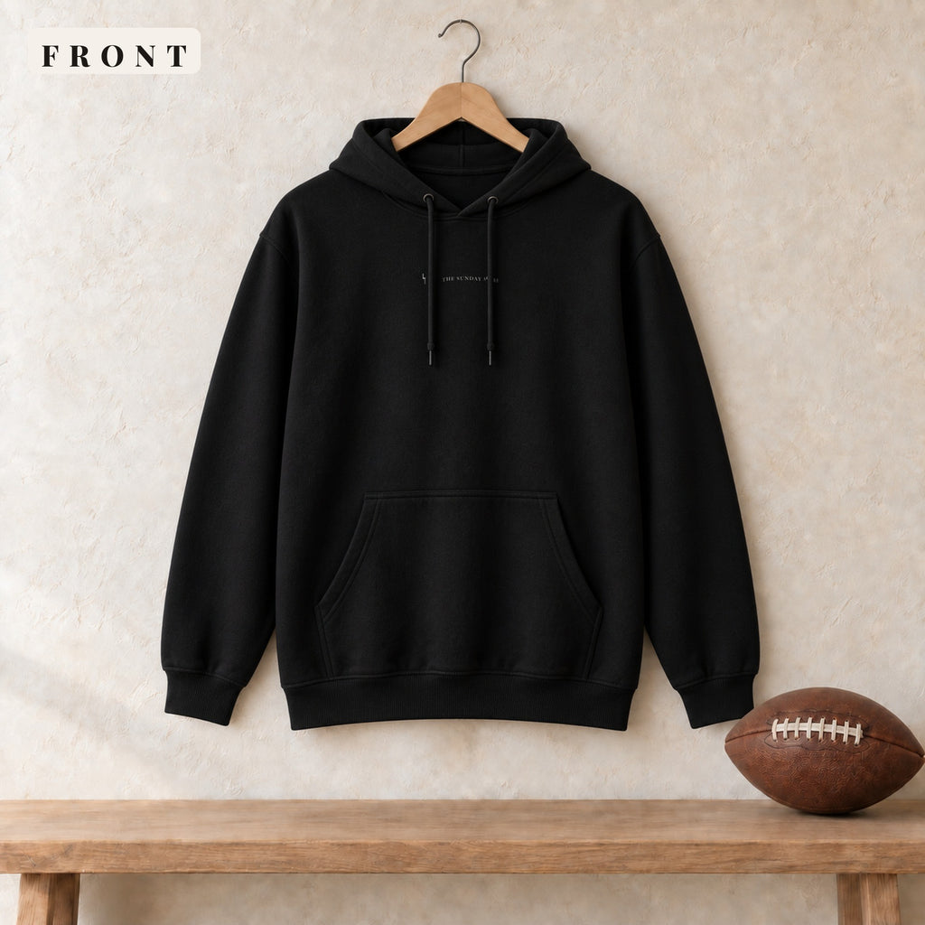 Hoodie · Black · front · The Sunday Acre Logo hoodie in black