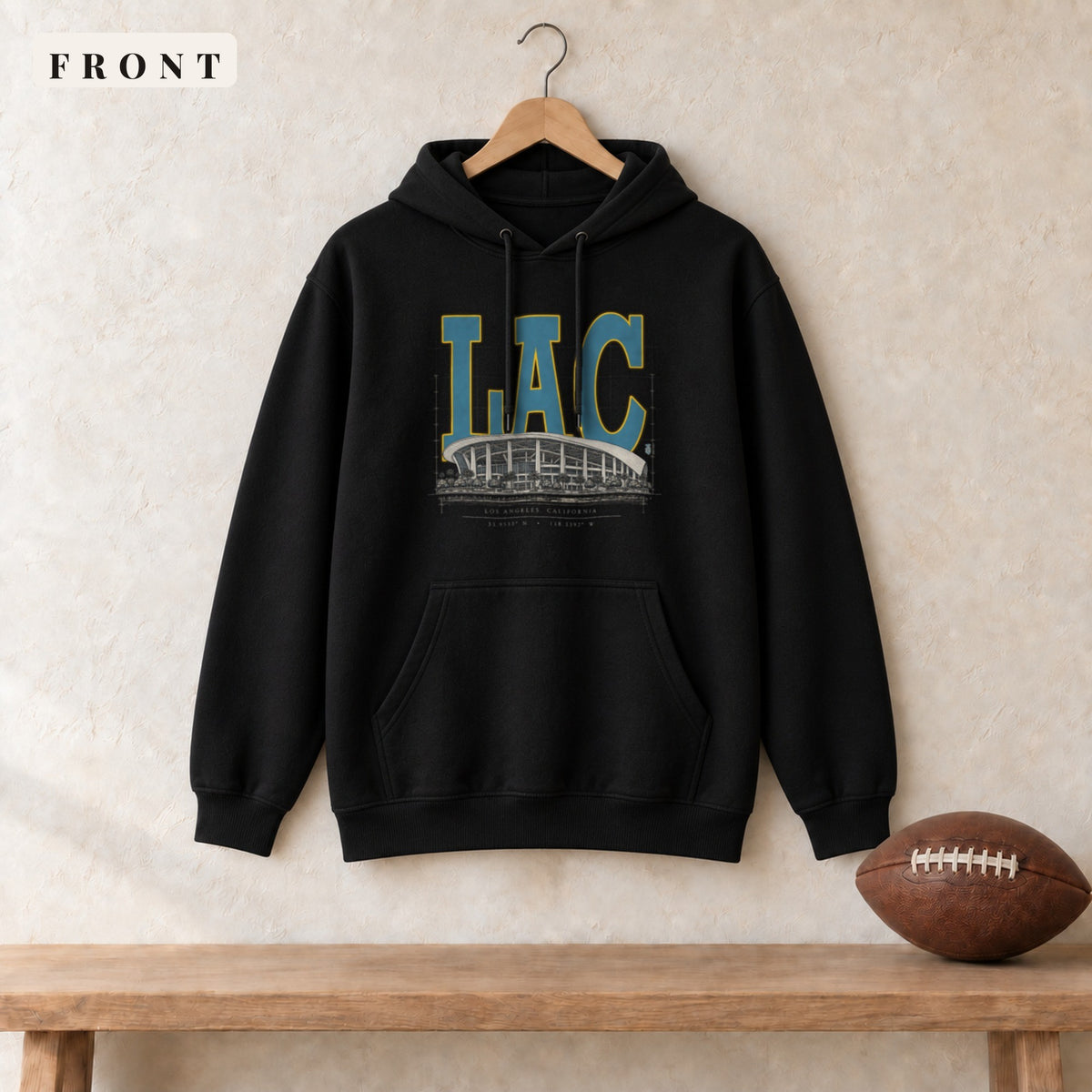 Hoodie · Black · front · Los Angeles Powder Blueprint City hoodie in black