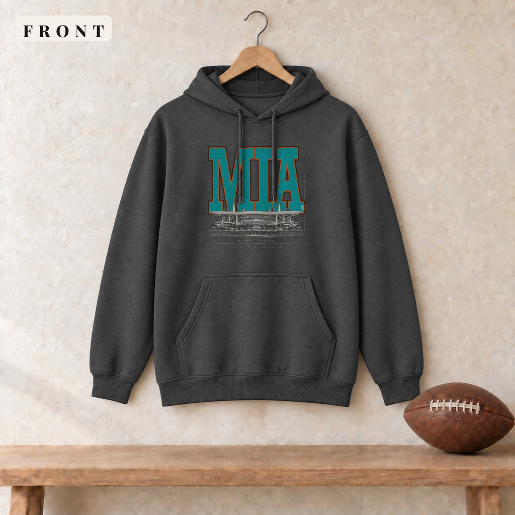 Hoodie · Dark Heather · front · Miami Blueprint City hoodie in dark heather