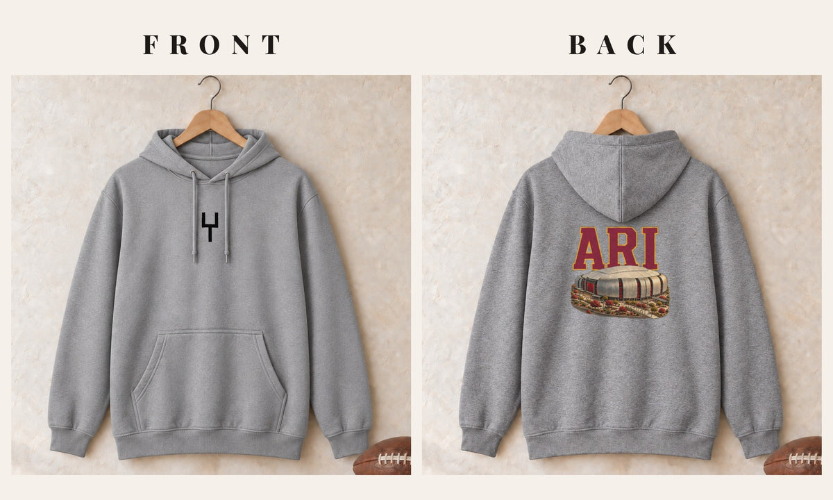Hoodie + Goalpost Front · Sport Grey · front and back · Arizona Home Field Advantage hoodie in sport grey