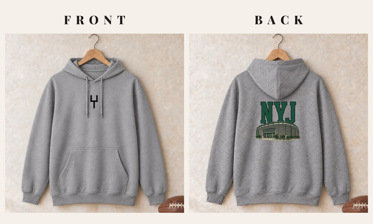 Hoodie + Goalpost Front · Sport Grey · front and back · New York Green Home Field Advantage hoodie in sport grey