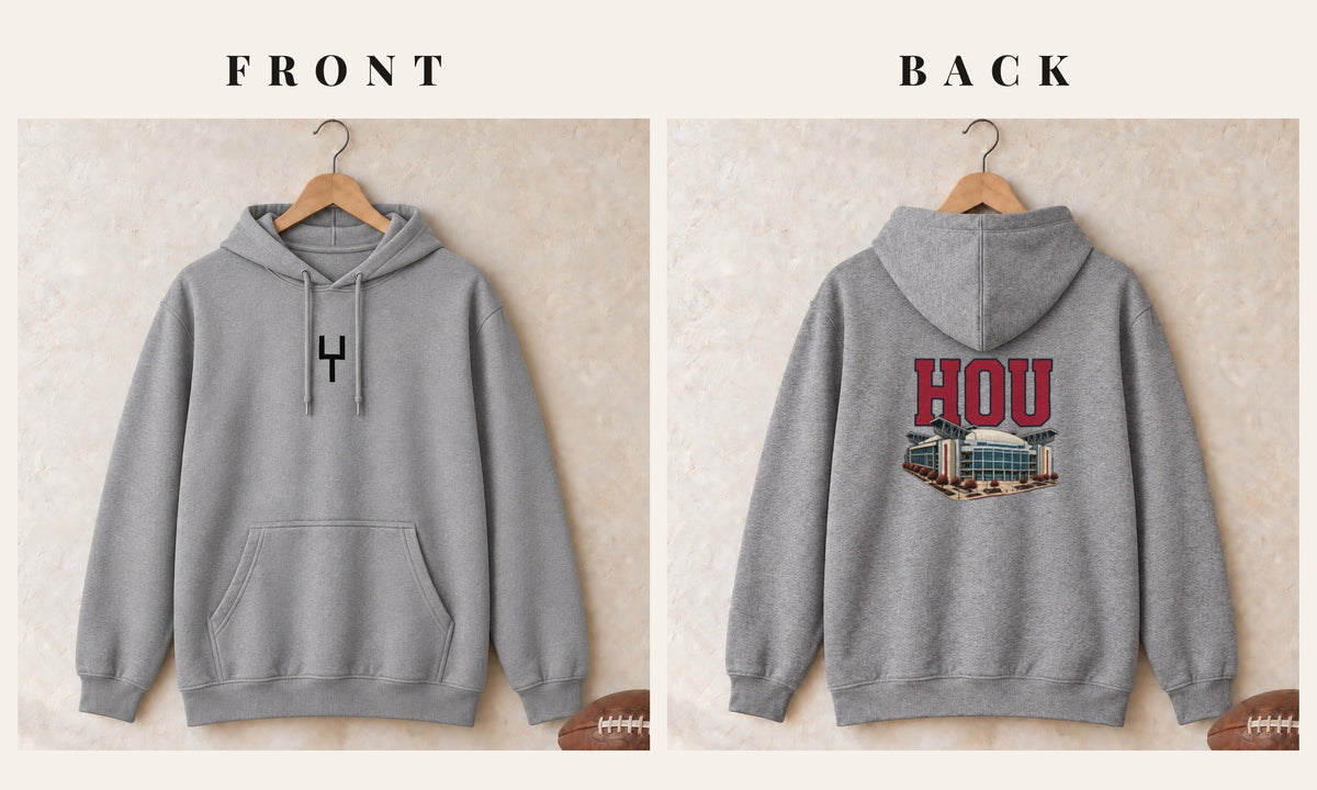 Hoodie + Goalpost Front · Sport Grey · front and back · Houston Home Field Advantage hoodie in sport grey