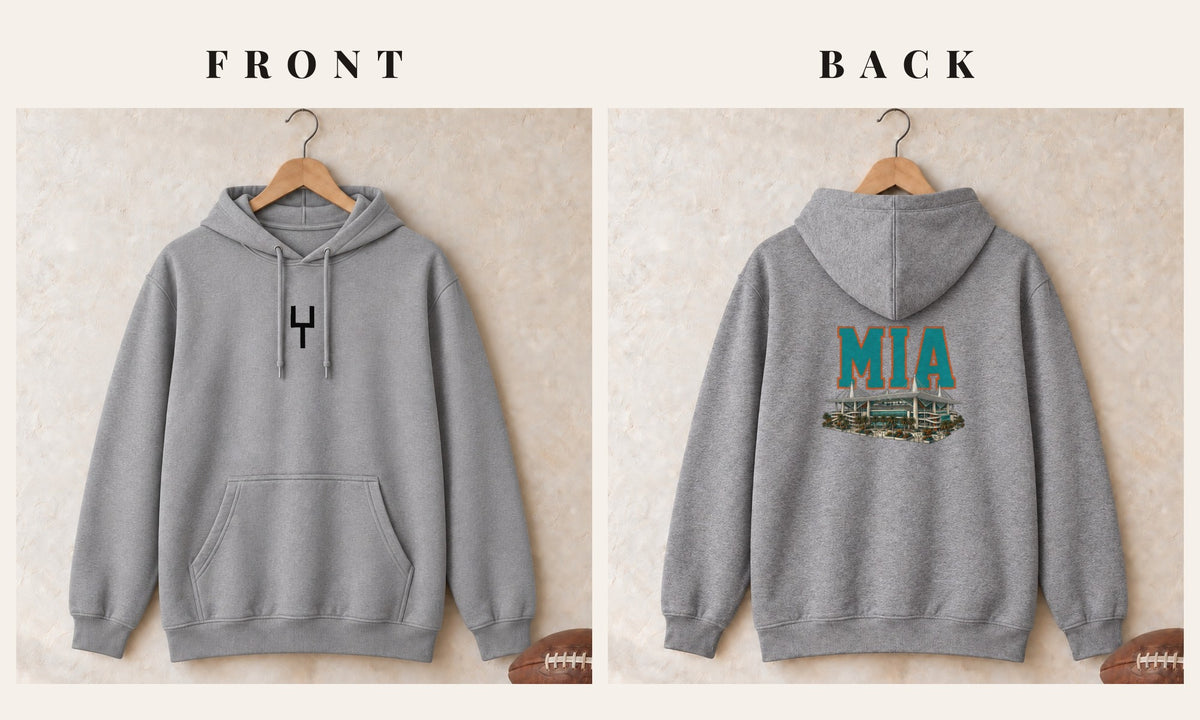 Hoodie + Goalpost Front · Sport Grey · front and back · Miami Home Field Advantage hoodie in sport grey