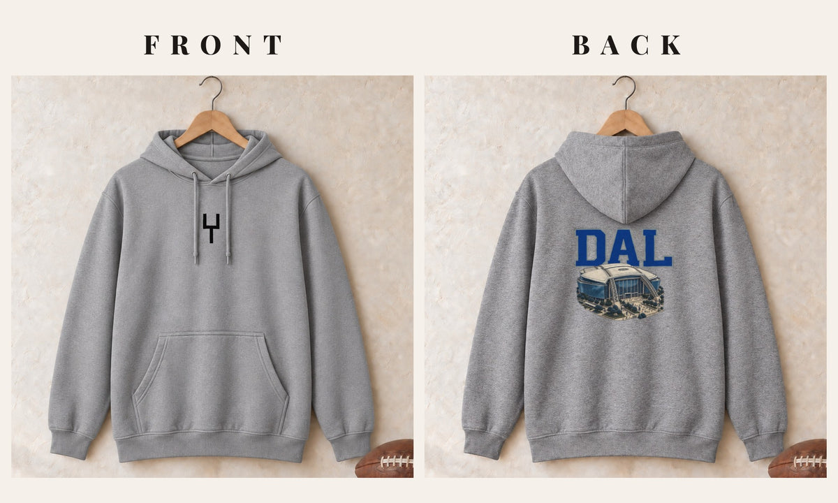 Hoodie + Goalpost Front · Sport Grey · front and back · Dallas Home Field Advantage hoodie in sport grey