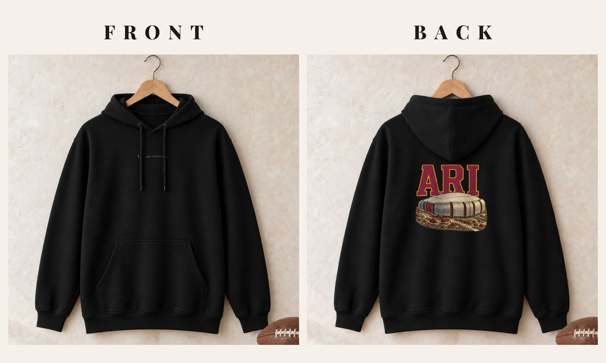 Hoodie + Logo Front · Black · front and back · Arizona Home Field Advantage hoodie in black