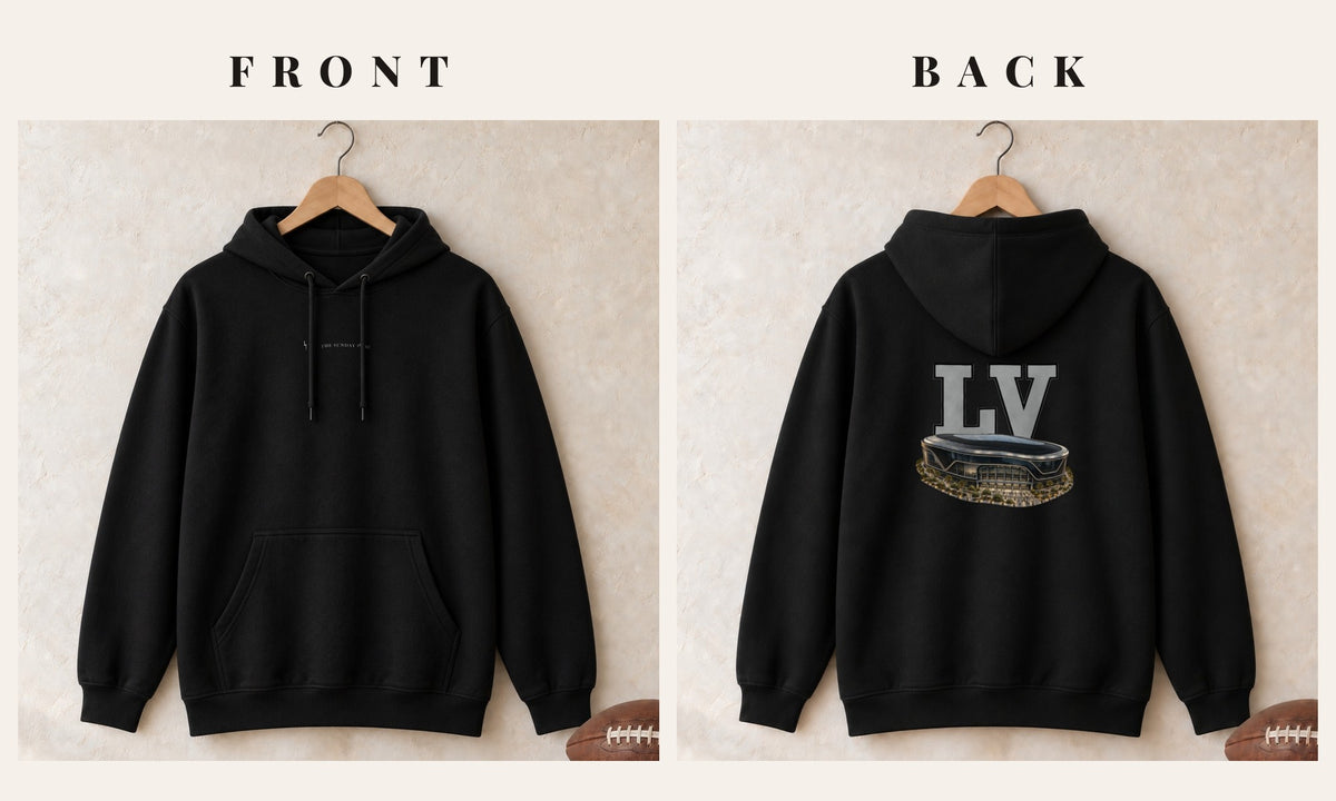 Hoodie + Logo Front · Black · front and back · Las Vegas Home Field Advantage hoodie in black