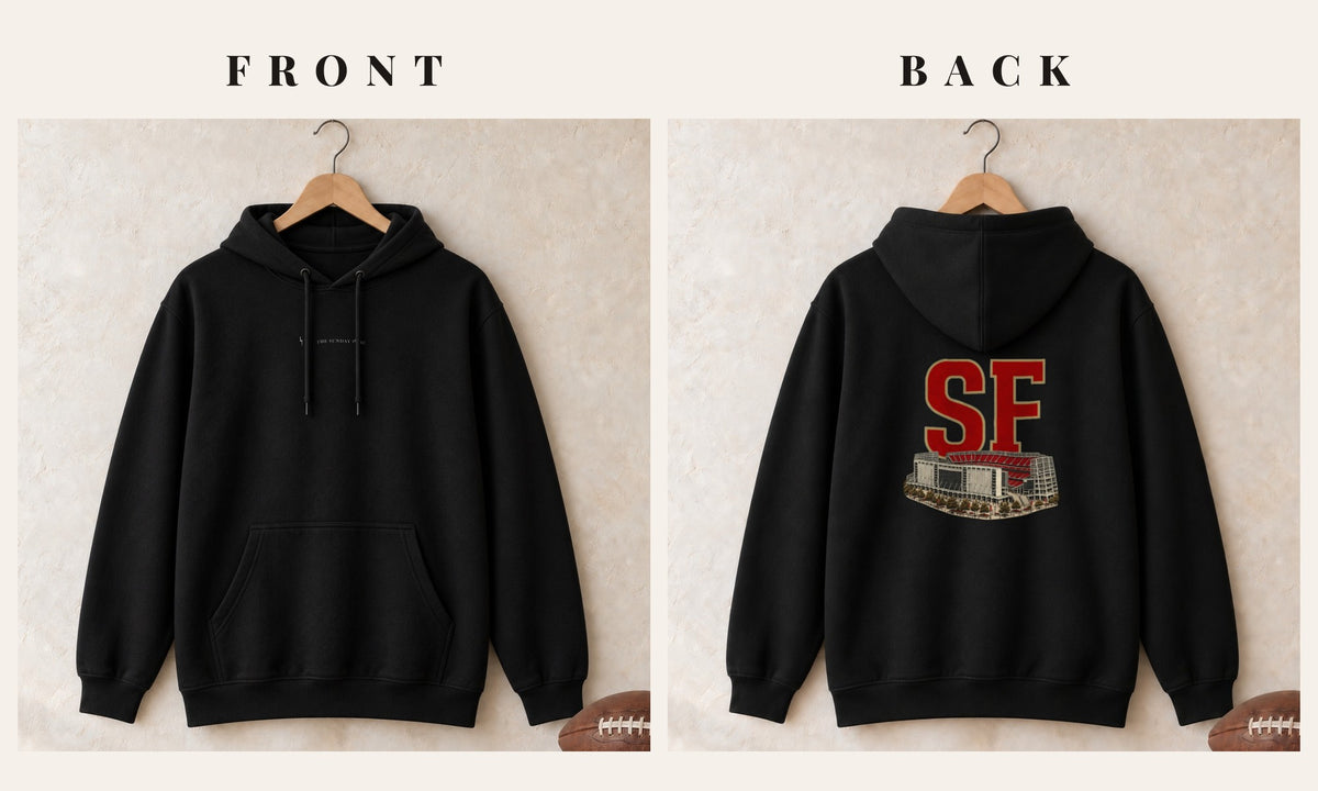 Hoodie + Logo Front · Black · front and back · San Francisco Home Field Advantage hoodie in black