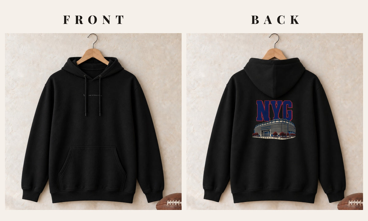 Hoodie + Logo Front · Black · front and back · New York Royal Home Field Advantage hoodie in black
