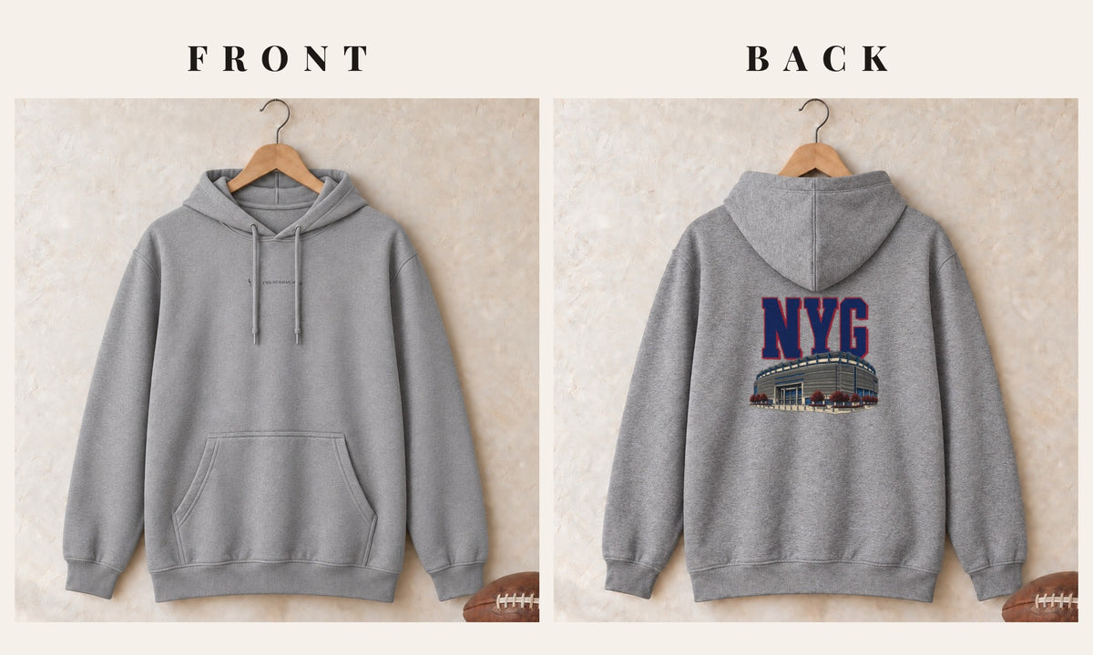 Hoodie + Logo Front · Sport Grey · front and back · New York Royal Home Field Advantage hoodie in sport grey